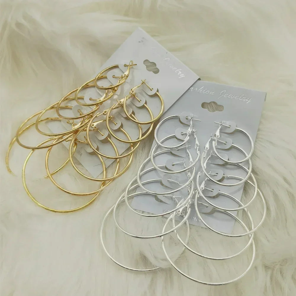 6 Pairs Hoop Earrings s